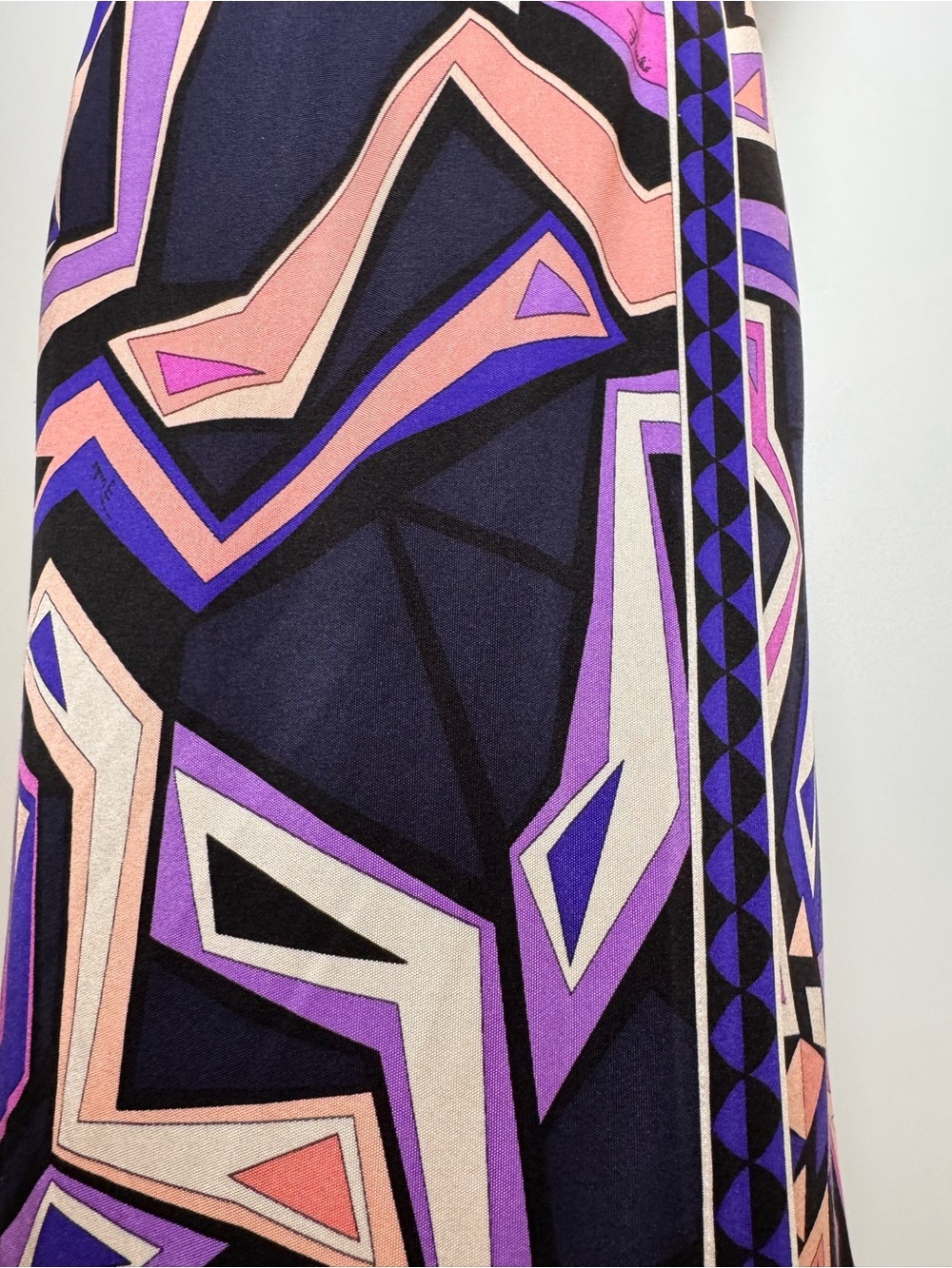 Emilio Pucci Vintage 100% Silk Geometric Print Skirt Size 10 - Picture 6 of 10